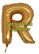 R harfi altın gold folyo balon süper kalite 14 inc 38 cm