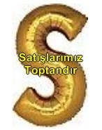 S harfi altın gold folyo balon süper kalite 14 inc 38 cm