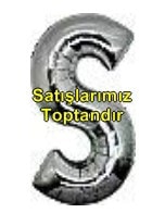 S harfi Gümüş Gri folyo balon süper kalite 14 inc 38 cm