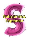 S harfi Pembe Fuşya folyo harf balon 40 inch 100 cm