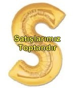 S harfi Sarı Altın Gold folyo harf balon 40 inch 100 cm