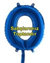 Sıfır rakam Numara Mavi folyo Balon İthal kaliteli 14 inc 38 cm folyo balon