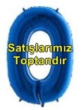 Sıfır Rakam Mavi folyo rakam balon 40 inch 100 cm