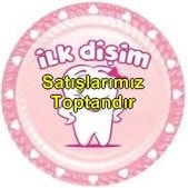 İlk dişim tabağı pembe kız bebek parti malzemesi 8 adet