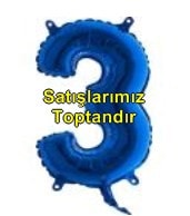 Üç rakam Numara Mavi folyo Balon İthal kaliteli 14 inc 38 cm folyo balon