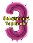Üç Rakam Pembe Fuşya folyo rakam balon 40 inch 100 cm