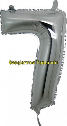 Yedi rakam Numara gri gümüş folyo İthal kaliteli 14 inc 38 cm folyo balon
