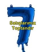 Yedi rakam Numara Mavi folyo Balon İthal kaliteli 14 inc 38 cm folyo balon