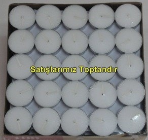 Yuvarlak beyaz tealight mum 50 tane