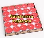 Yuvarlak kırmızı tealight mum 50 adet