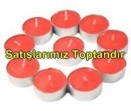 Yuvarlak kırmızı tealight mum tane
