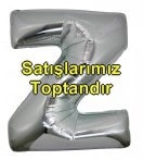 Z harfi gümüş gri folyo harf balon 40 inch 100 cm