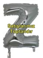 Z harfi Gümüş Gri folyo balon süper kalite 14 inc 38 cm