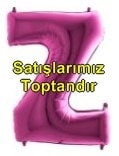 Z harfi Pembe Fuşya folyo harf balon 40 inch 100 cm